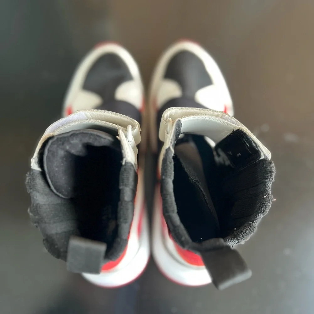 Michael Kors Black and White High-Top Sneakers with Red Accents - Picture 6 of 16